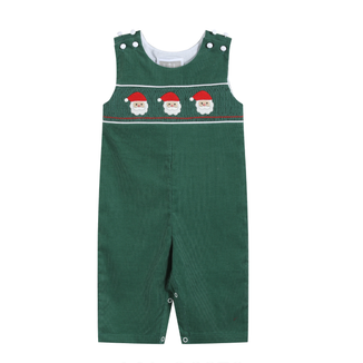 Green Corduroy Smocked Santa Longall