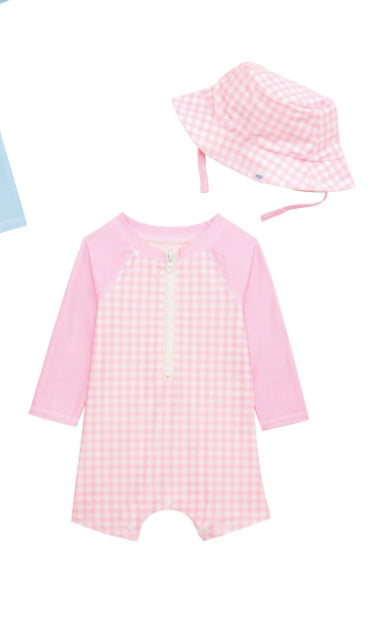 Pink Baby Gingham Rash Guard
