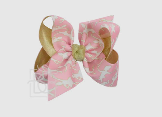 gold & pink ballerina bow