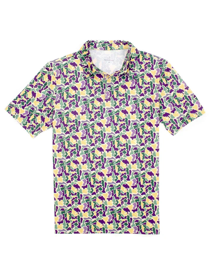 Mardi Gras Camo Polo