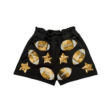 Black and Gold Sequin Football Short Set