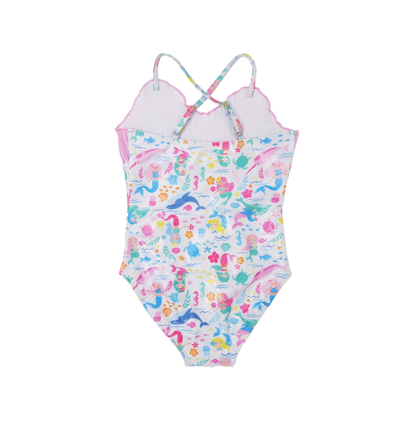 Girls UPF 50+ Mermaid Shell Swimsuit for Summer: Mermaid Friends