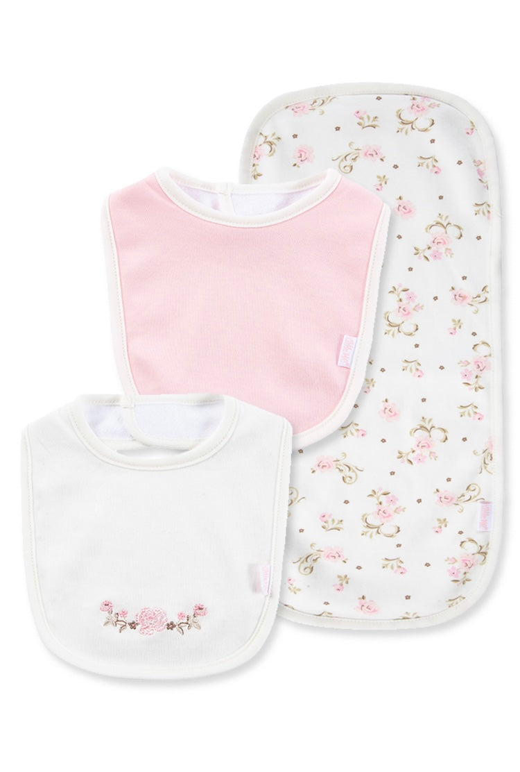 Vintage Rose Bib and Burp Set