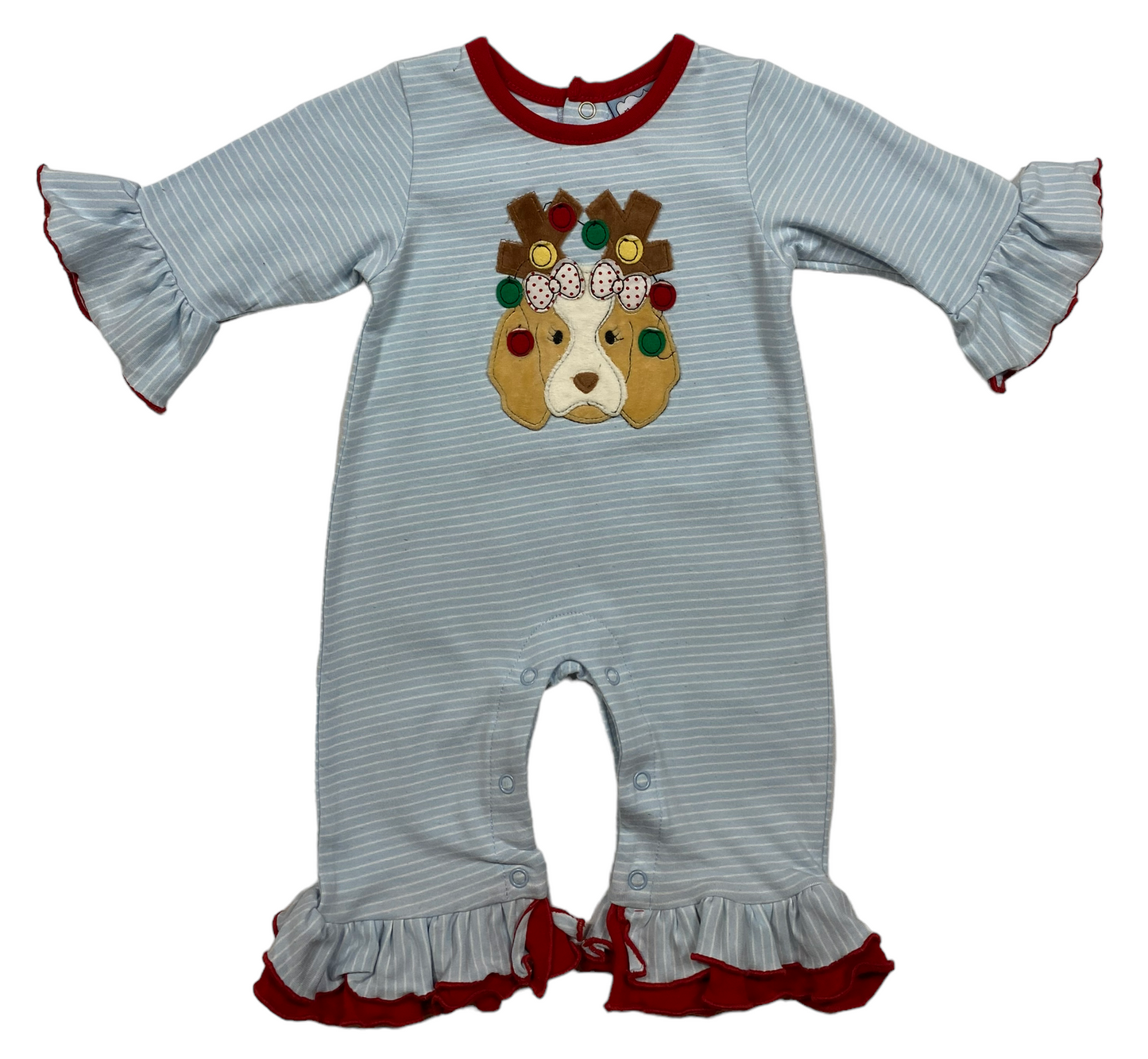 Christmas Puppy Girl Romper