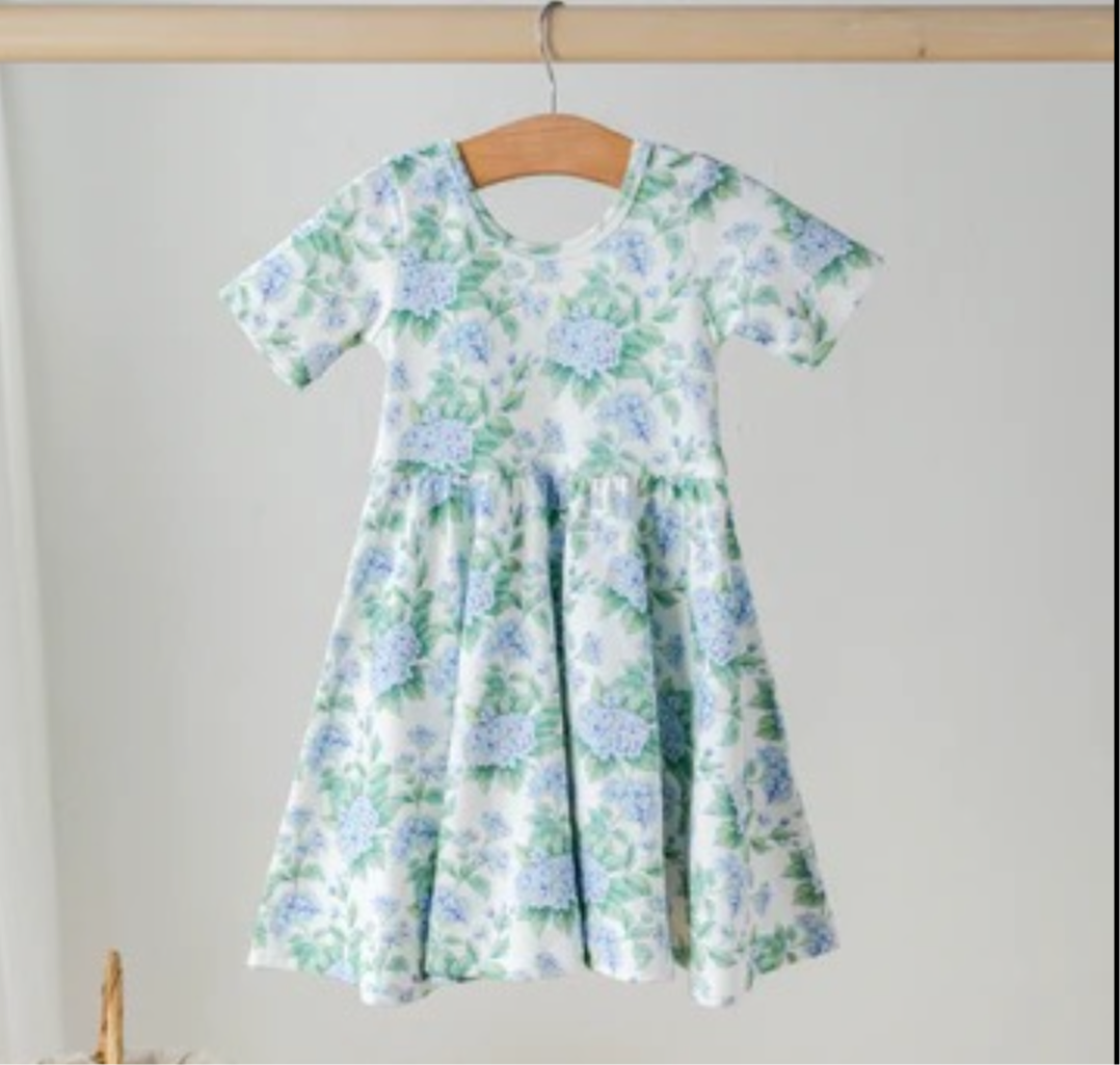 Hydrangea Heaven Organic Cotton Twirl Dress
