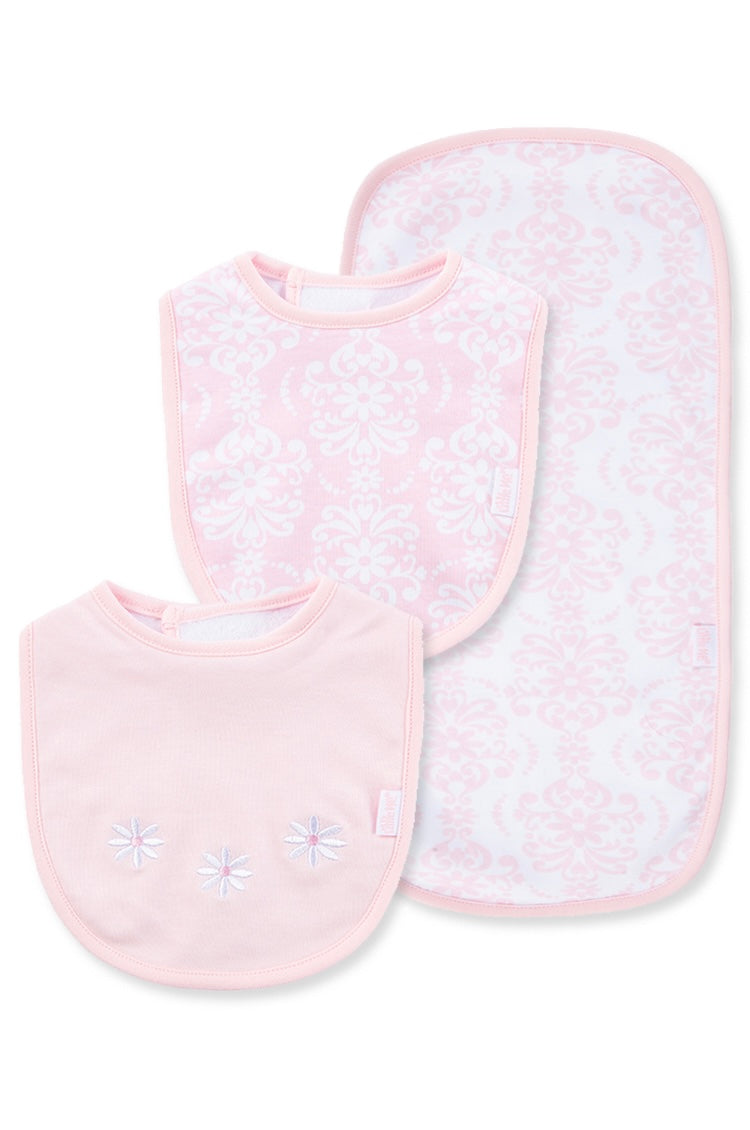 Damask Scroll bub and burp set