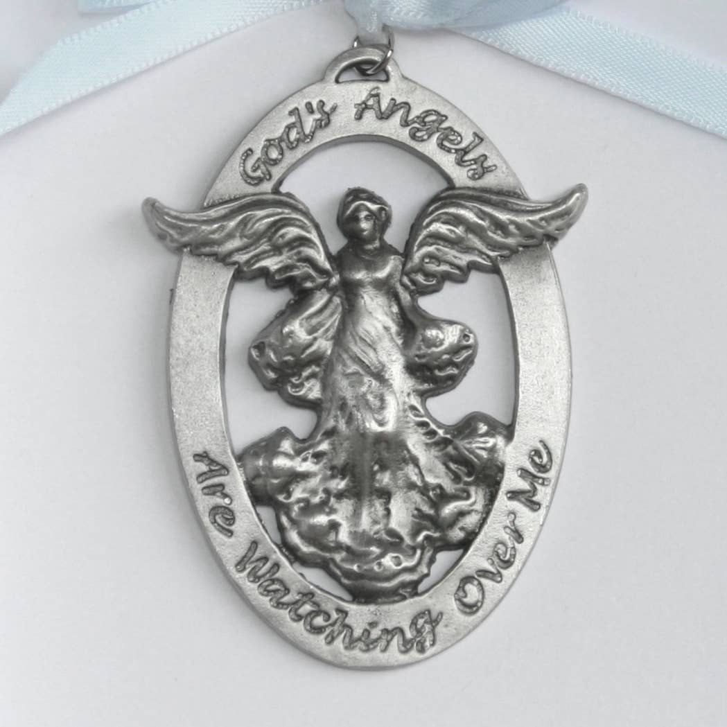 Baby Cradle Medal Angel for Boy