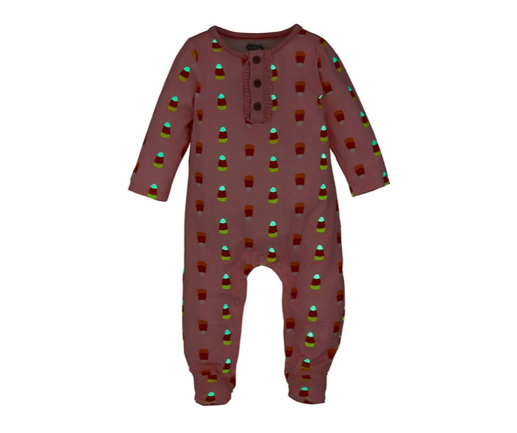 Pink Candy Corn Glow In Dark Sleeper Set