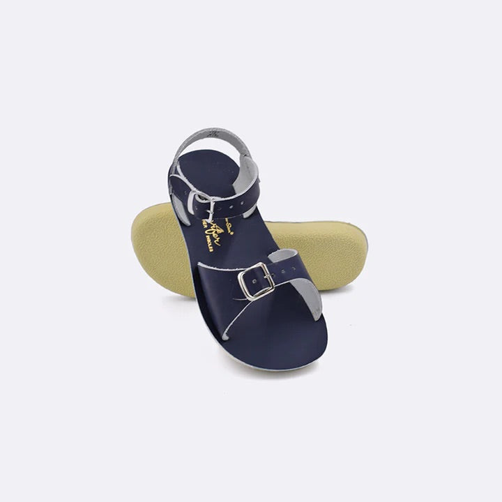 Navy surfer hook and loop sandals