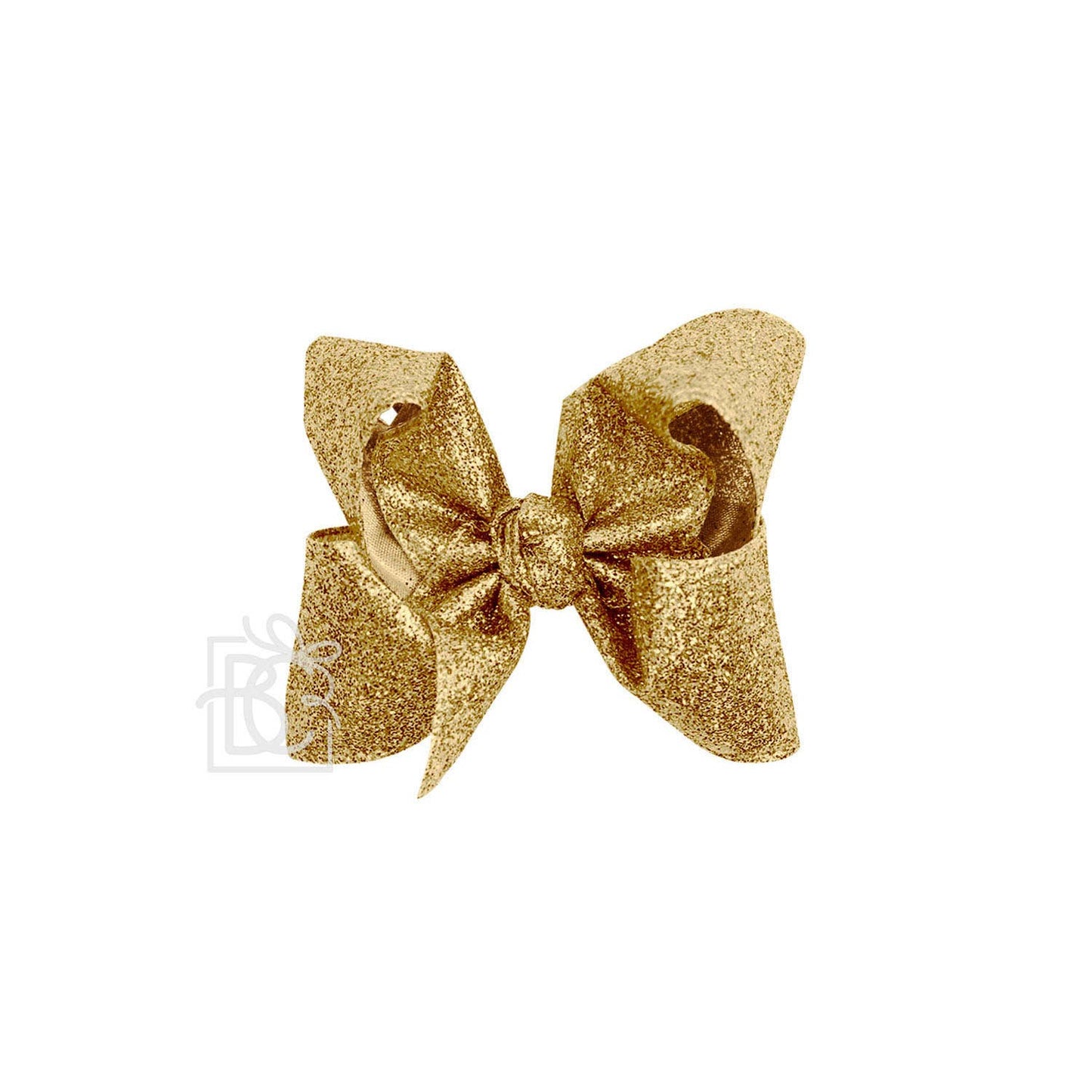 GOLD GLITTER METALLIC BOW ON CLIP