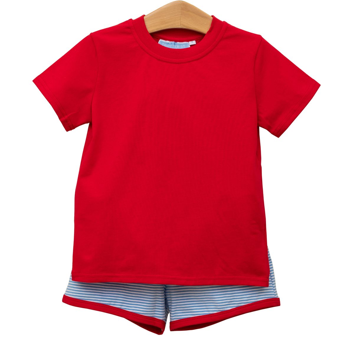 Cornflower Stripe and Red Thomas Short Set