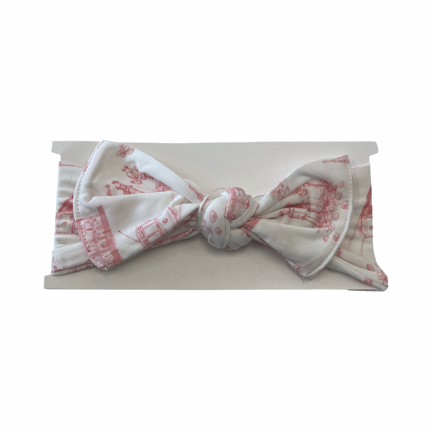 Nola Pink Toile Bamboo Bow Headband