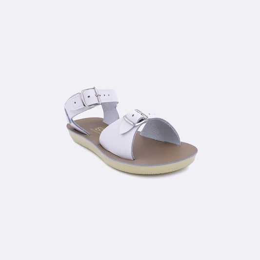 White surfer hook and loop sandals