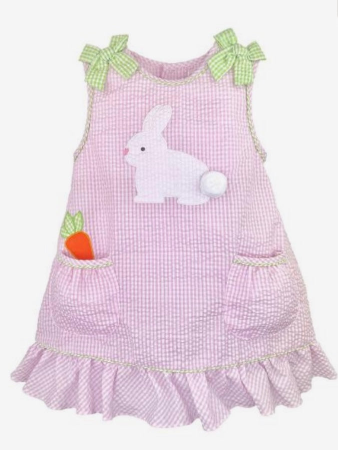 Pink Seersucker Easter Dress
