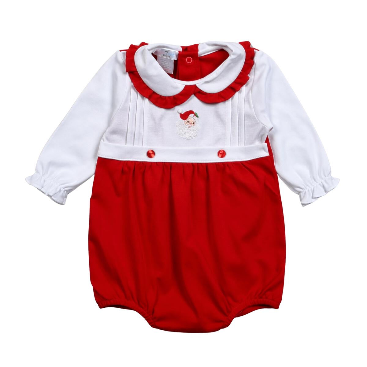 Santa Claus embroidered Pima girl bubble