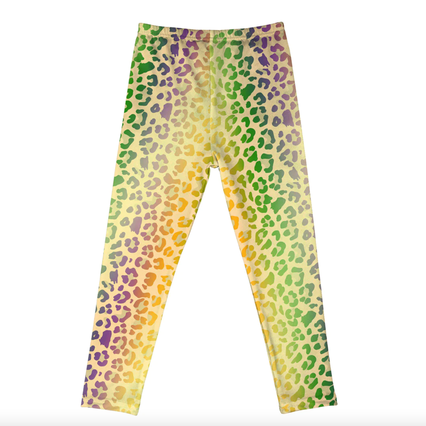 Spandex Mardi Gras Leopard Leggings