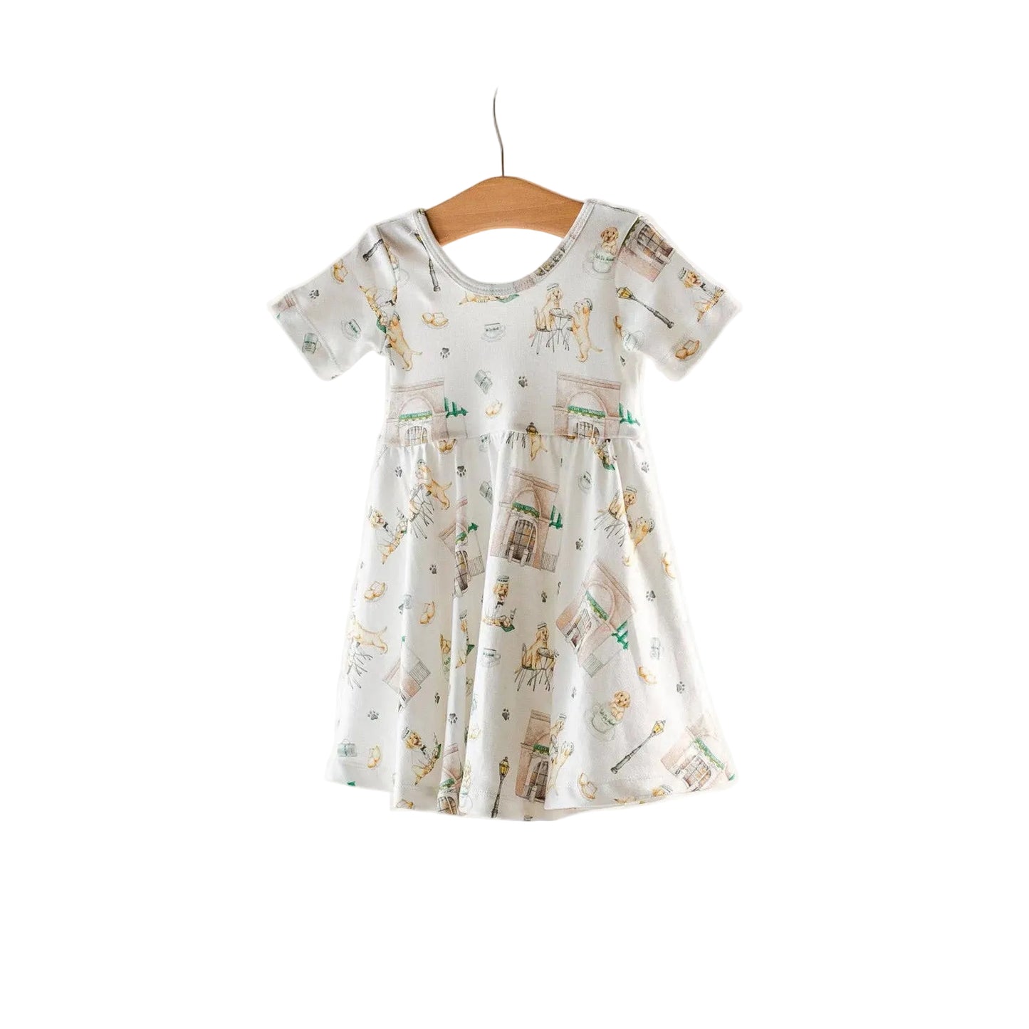 Powdered Sugar and Puppies Organic Cotton Twirl Dress