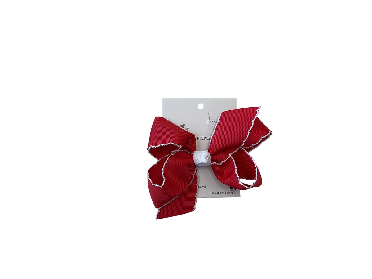 Red moonstitch bow
