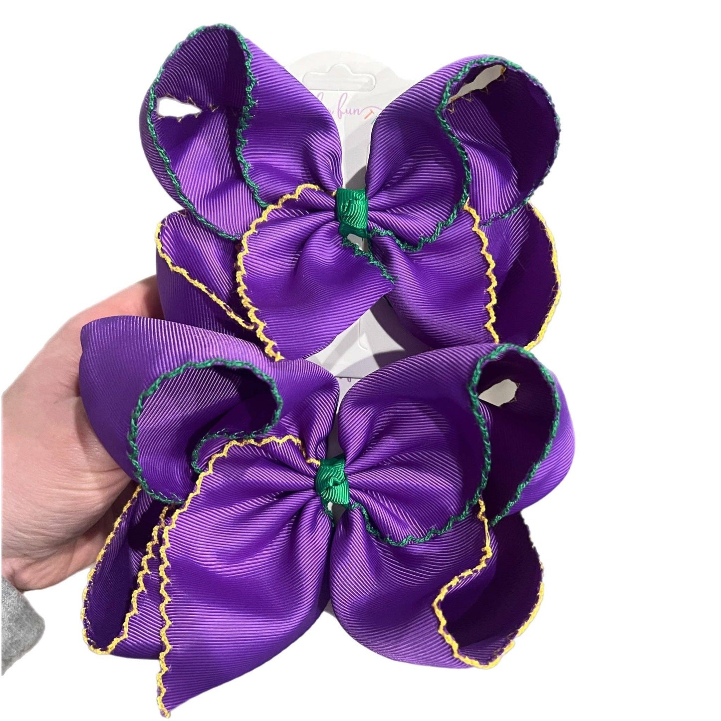 Mardi Gras Purple Moonstitch Hair Bow