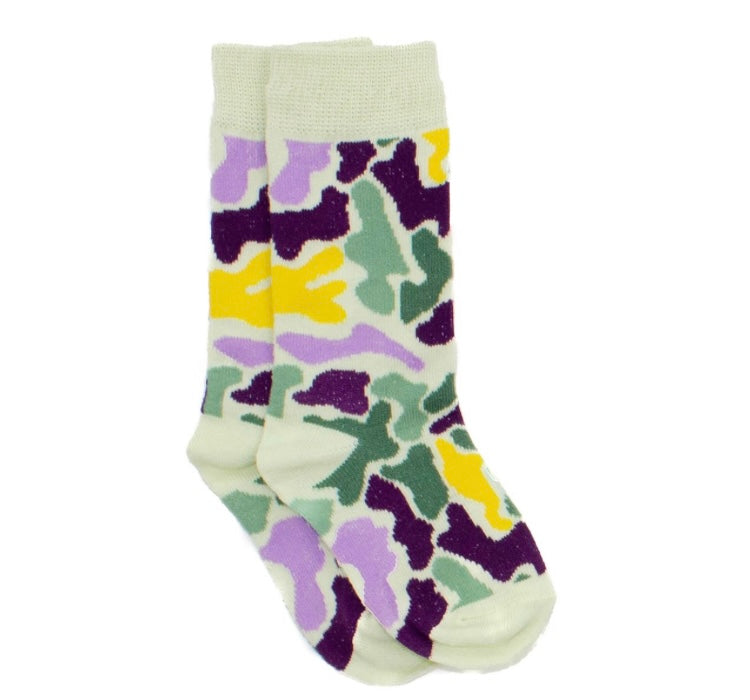 Mardi Gras Camo lucky Duck socks