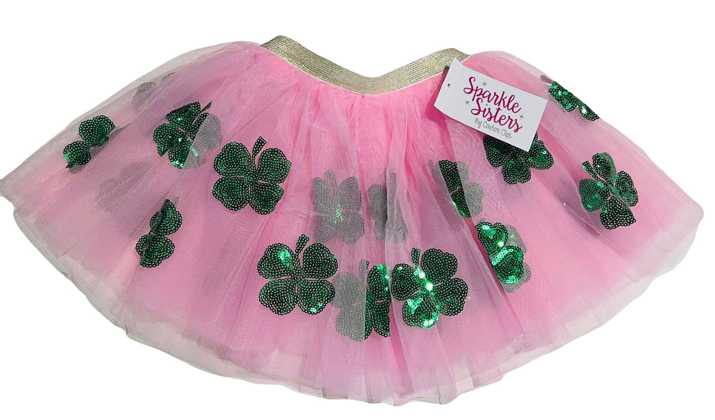 Pink Sequin Shamrock Tutu
