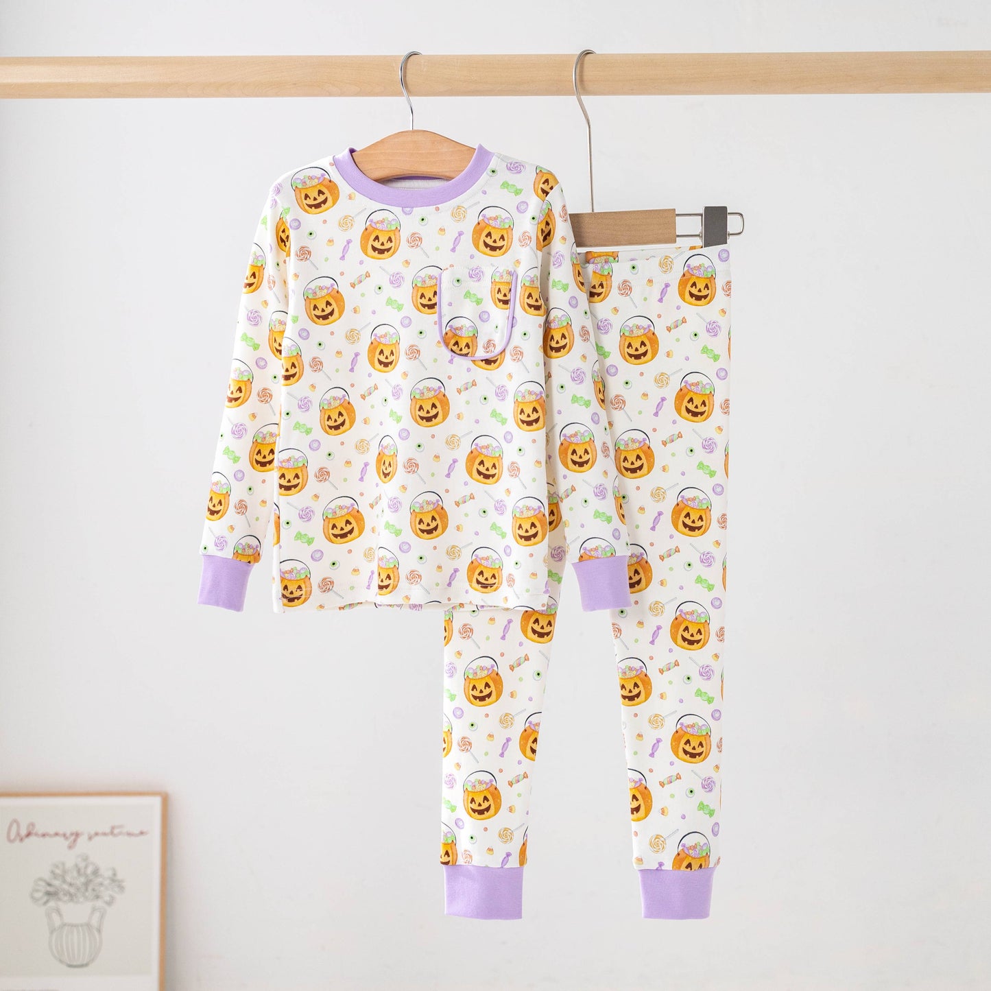 No Tricks, Just Treats Organic Cotton Kids Pajamas ( need pic of gown and zip)