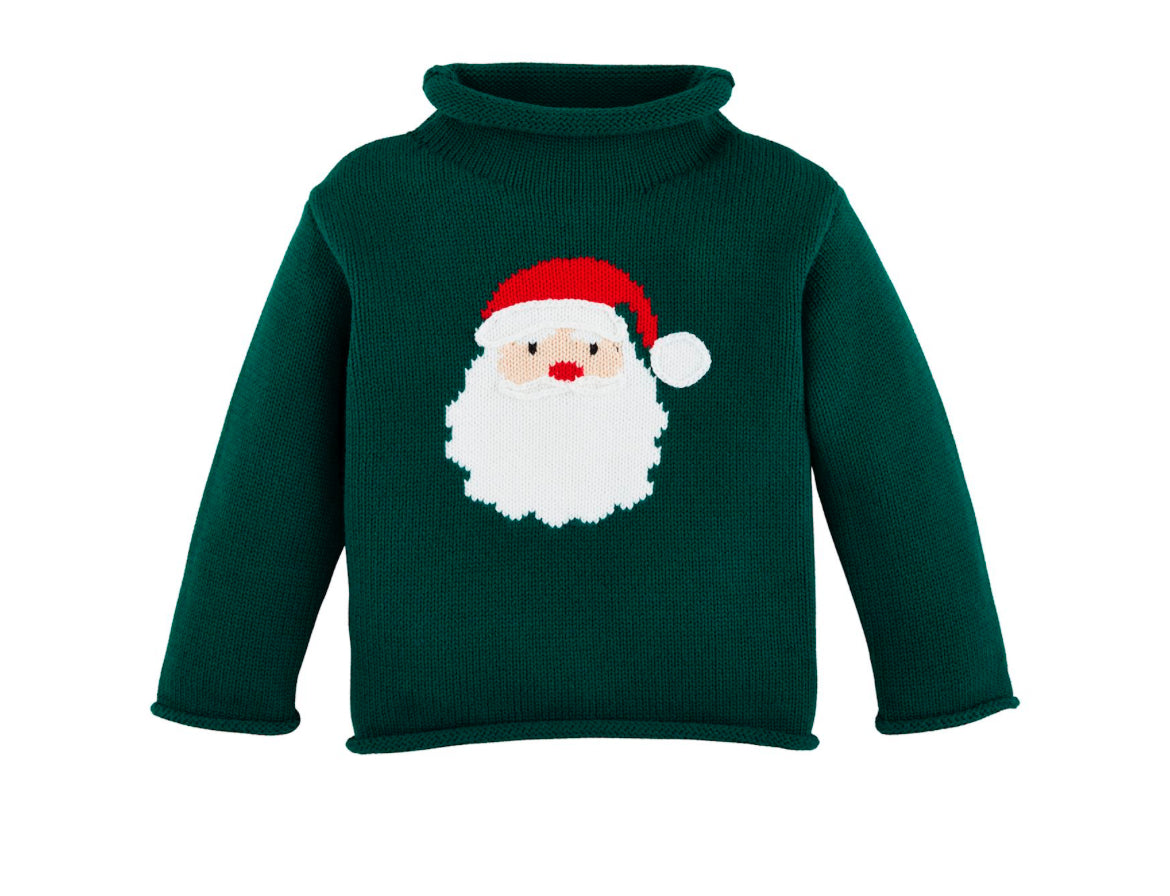 Green Santa Rollneck Sweater