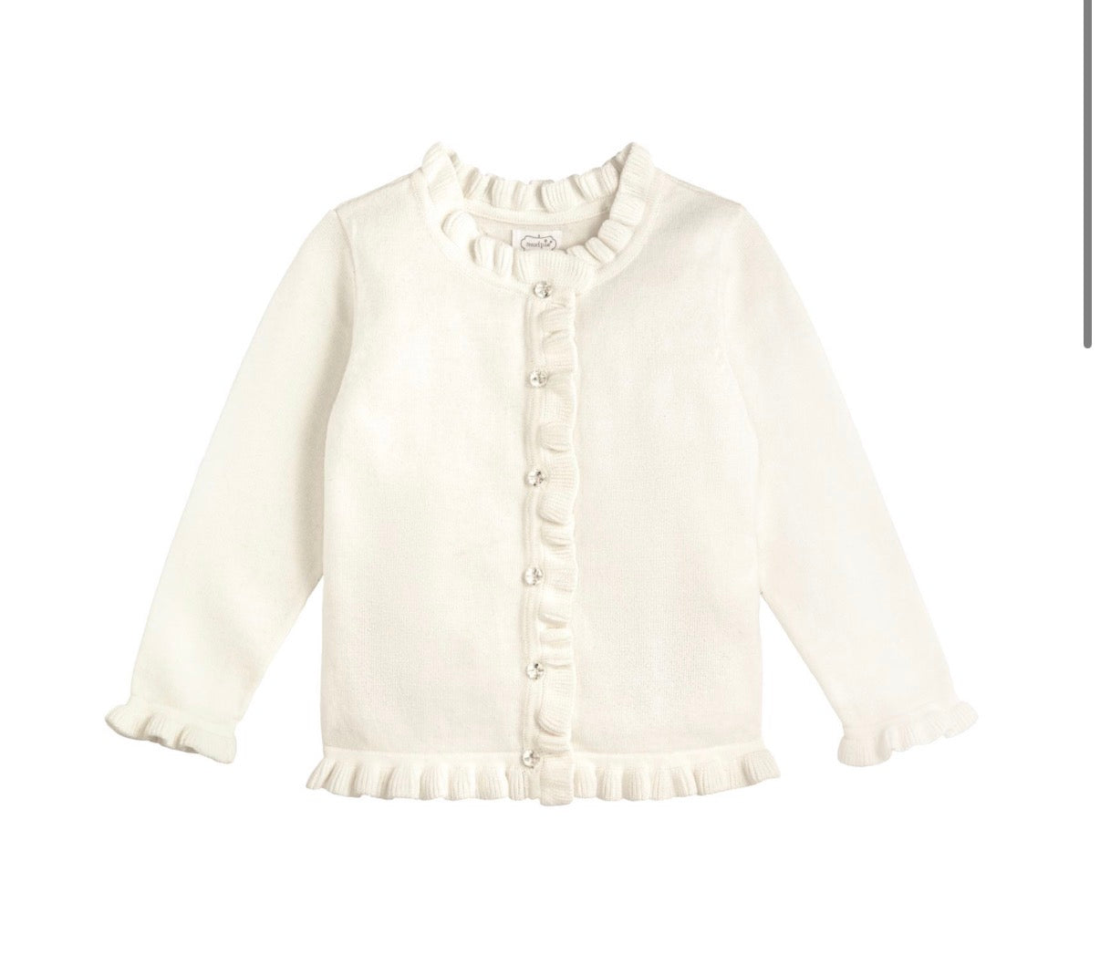 White Ruffle Cardigan