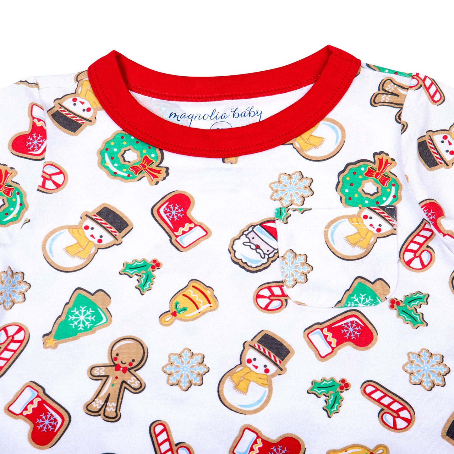 Holly Jolly Cookies Red Girl's Long Sleeve Nightdress