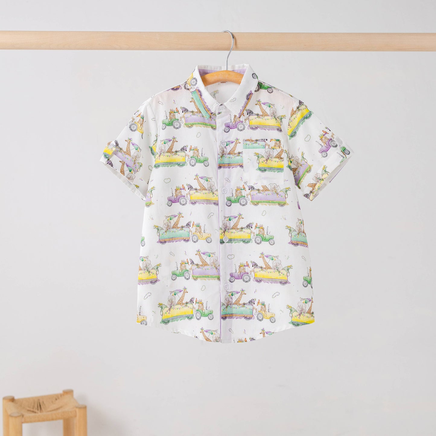 Krewe Zoo-d It! Short Sleeve Collared Shirt