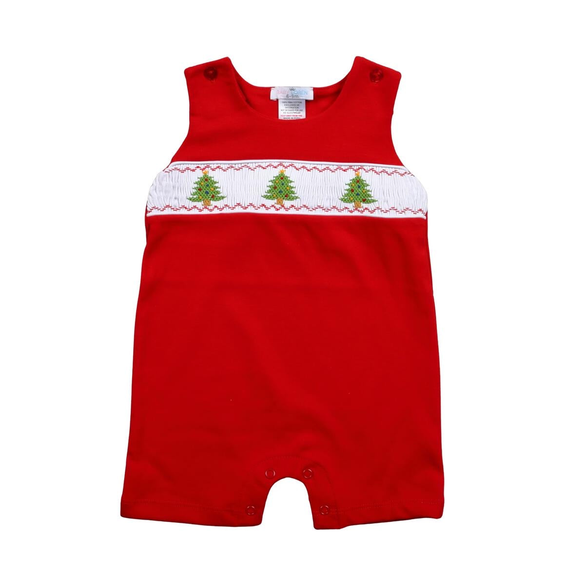 Christmas trees smocked Pima jon jon