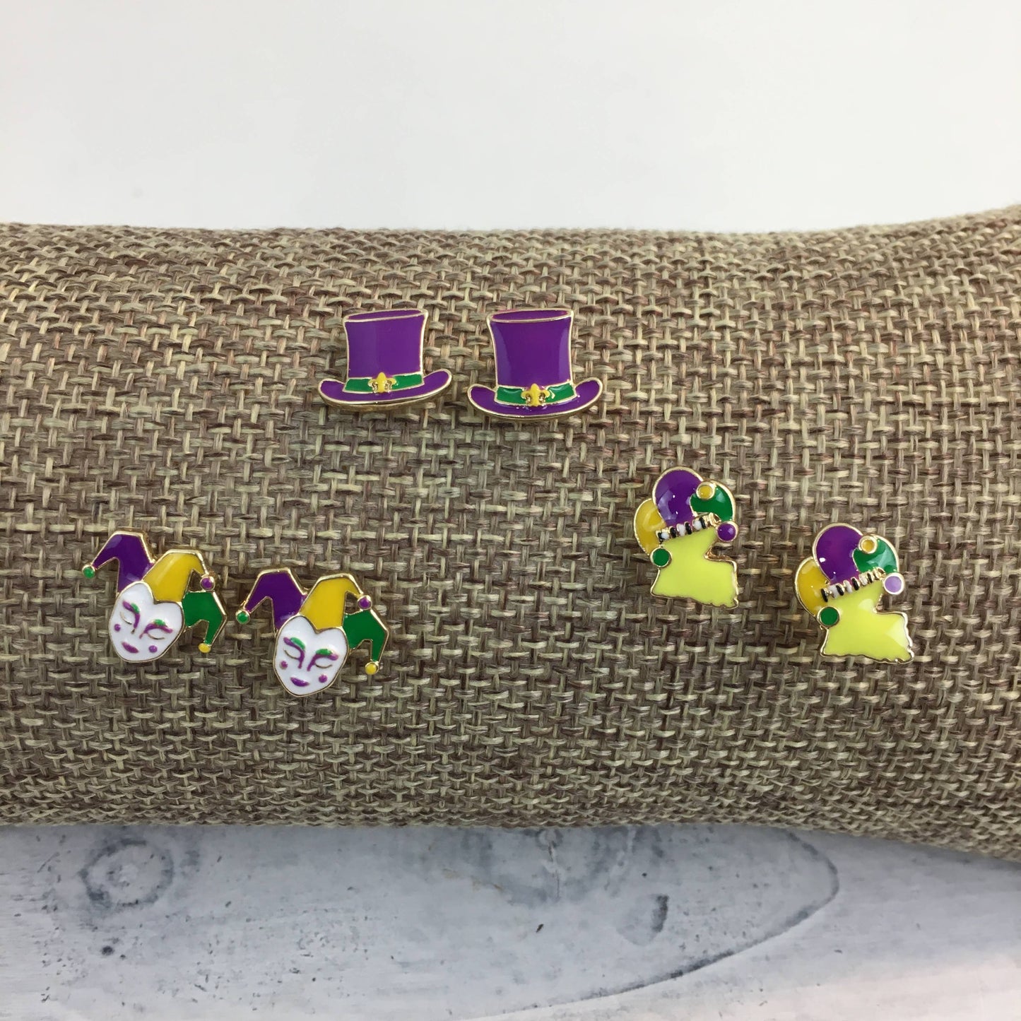 Mardi Gras Post Earring Set
