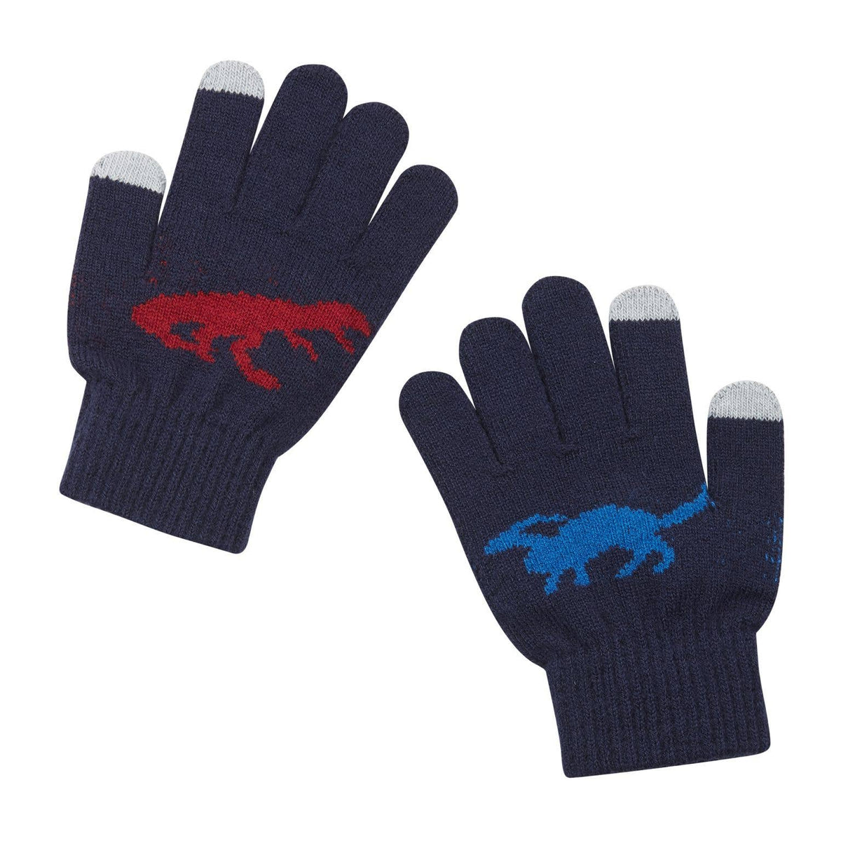 Boys Toddler Cold Weather Hat & Glove Set: NAVY DINO