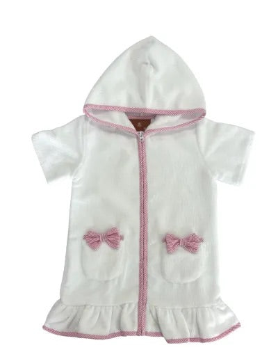 Pink Stripe Girls Terry Cover up