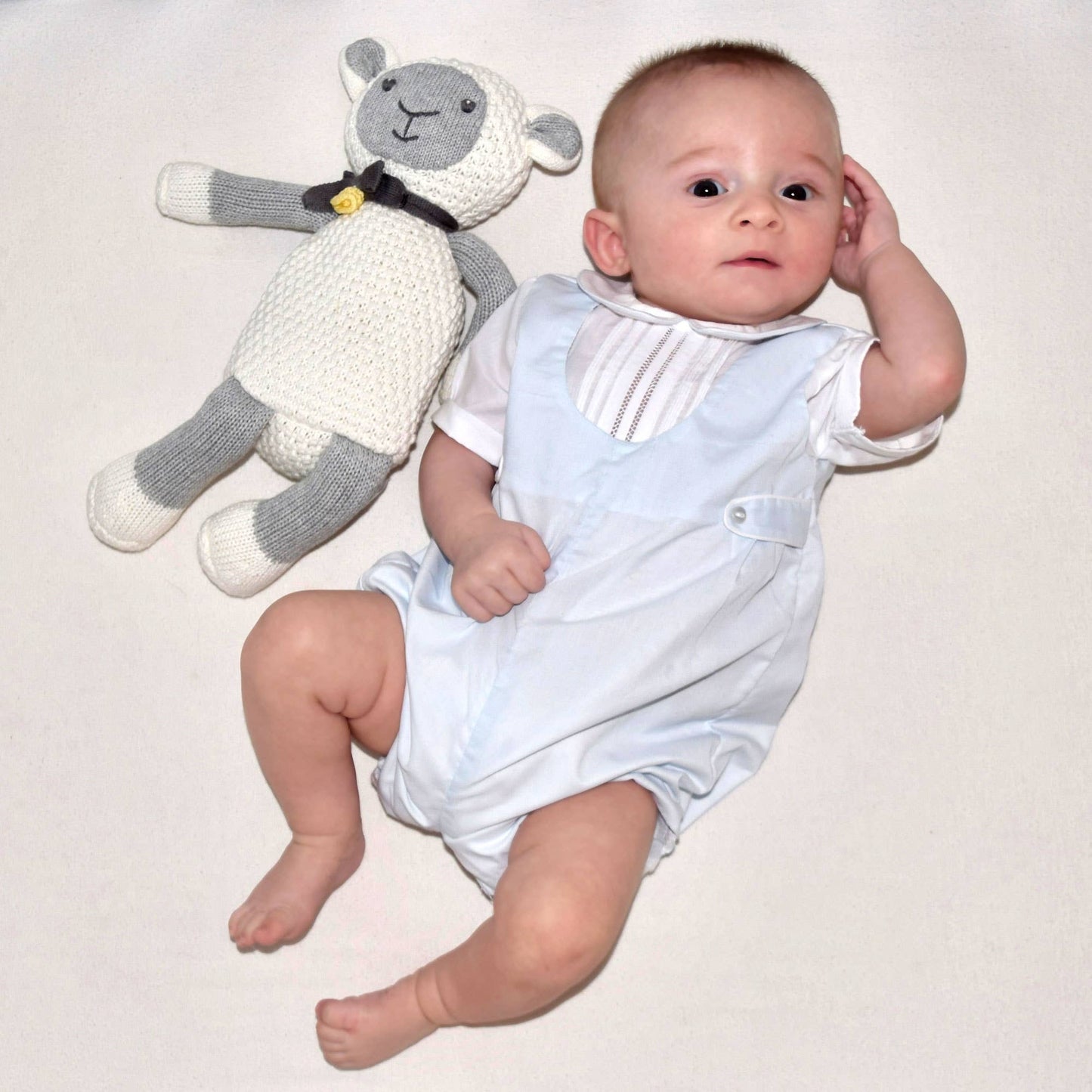 Shortall with Pintucks and Side Tabs: Blue
