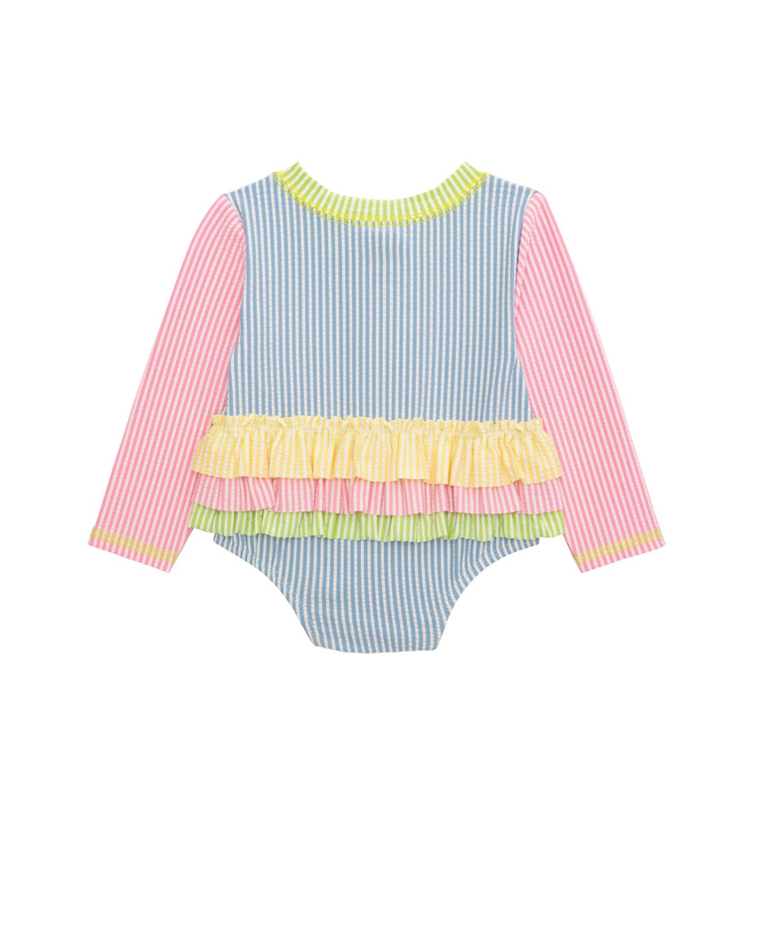 Ruffle Seersucker One-Piece Rash Guard