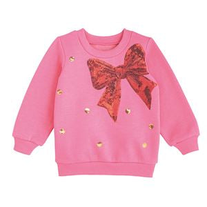 Red Bow Sequin Sweatshirt