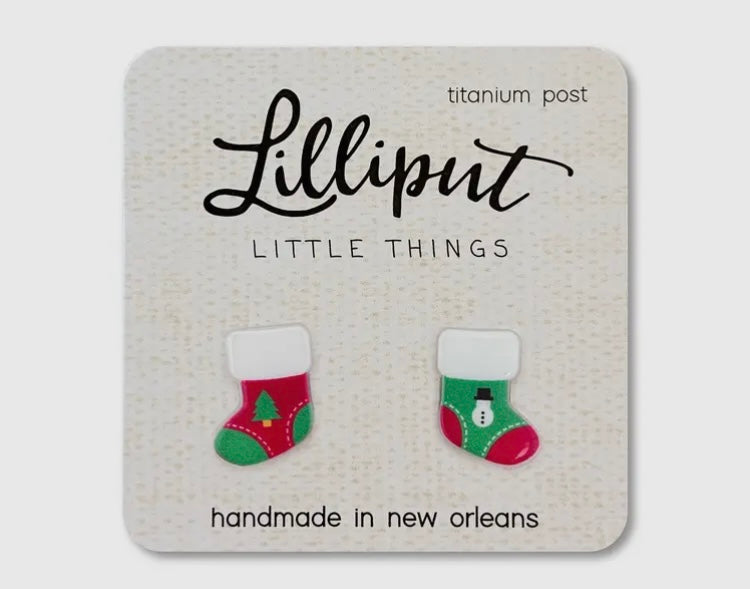 Christmas stocking earrings