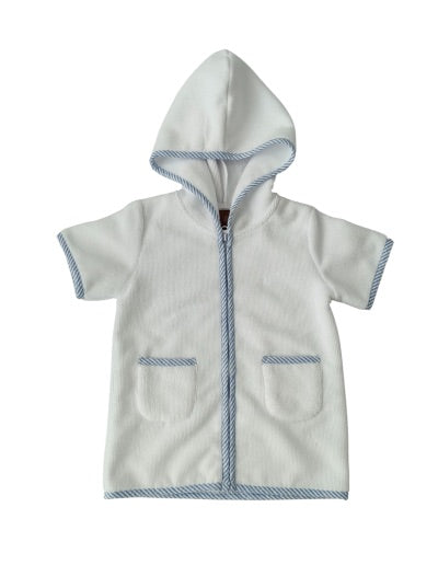 Blue Stripe Boys Terry Cover up