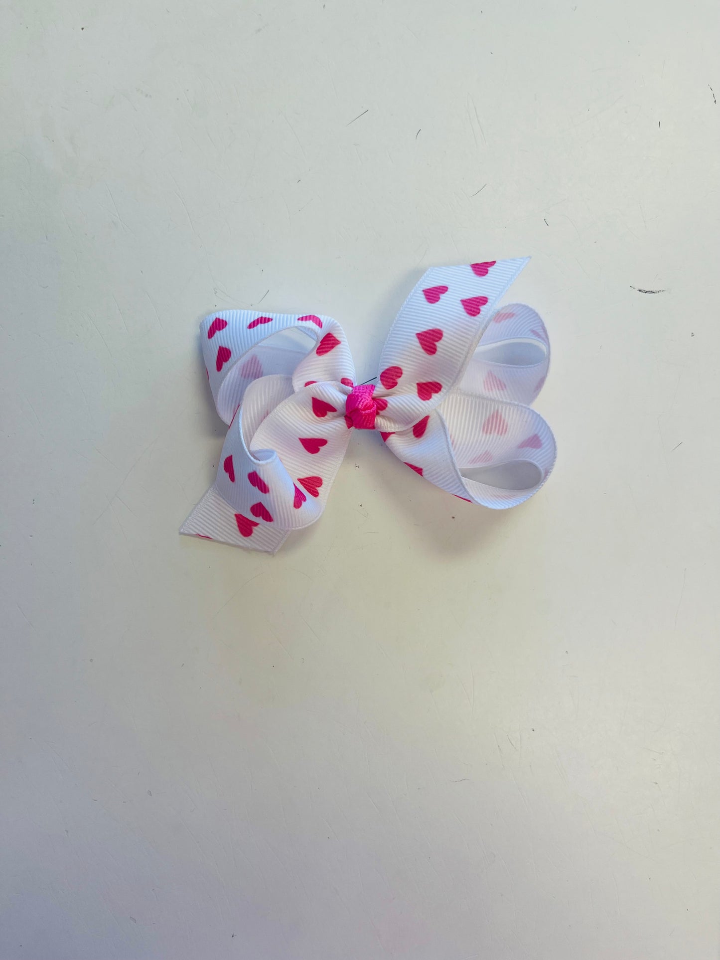 Pink Printed Hearts bow