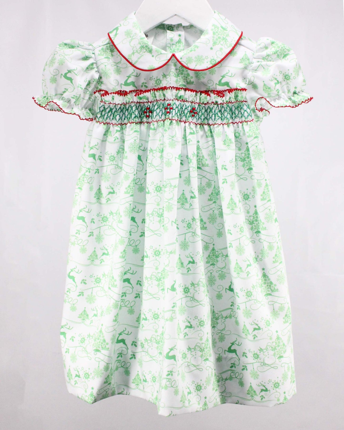 Green Christmas Toile Claire Dress