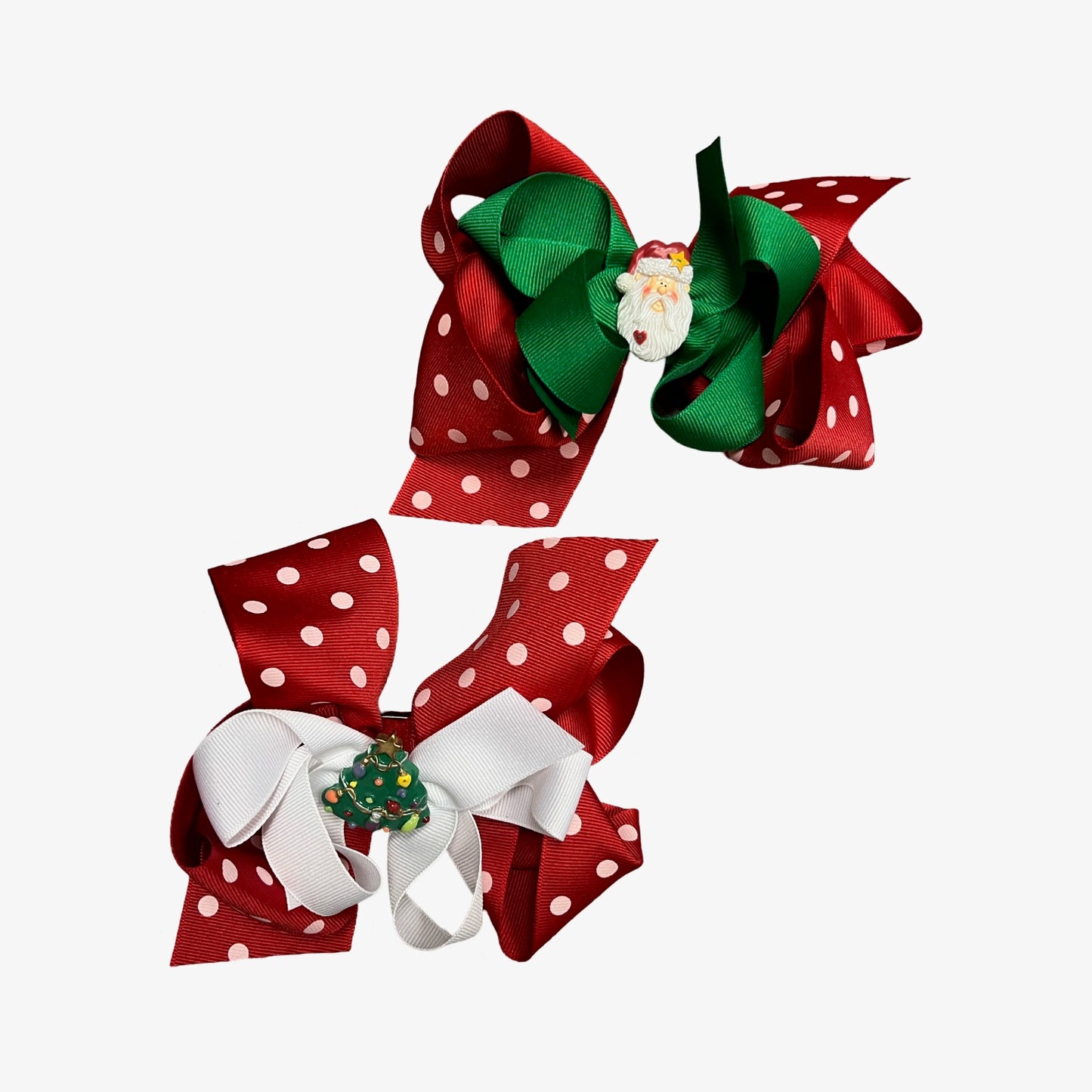 Polka Dot Christmas Resin Bows