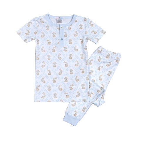 Blue Easter Bunnies Pima Pajama Set