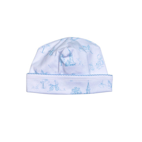 Blue Baby Toile Pima Beanie