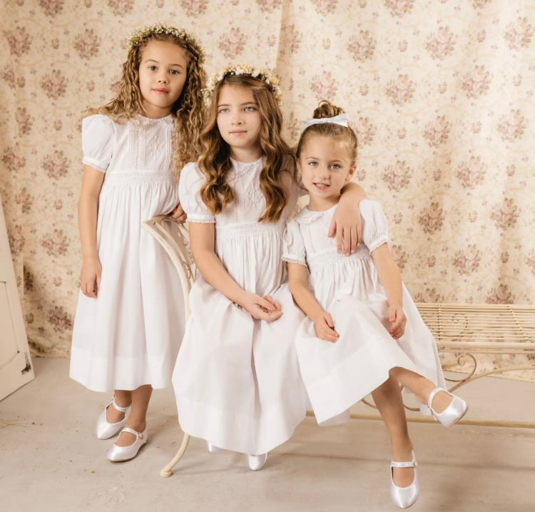 Feltman white flower girl dress