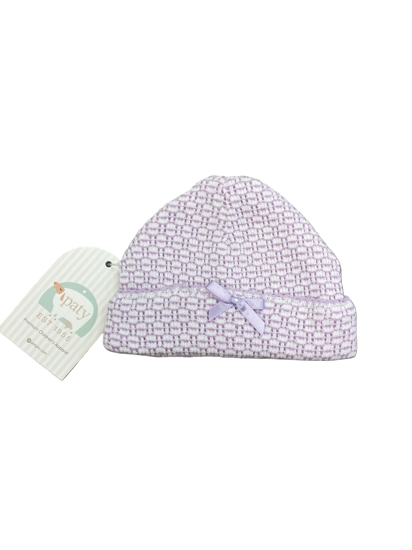 Paty Knit Saylor Beanie with bow #226: With Bow / Lavender