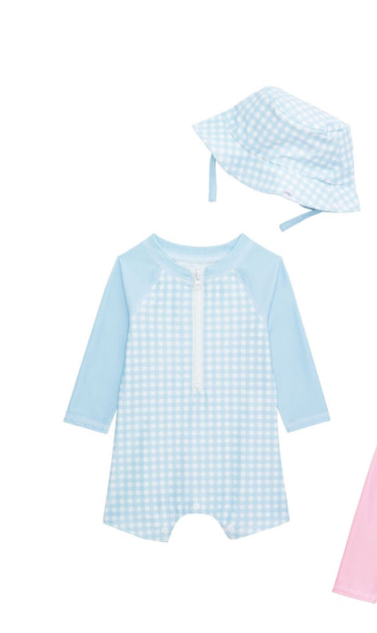 Blue Baby Gingham Rash Guard