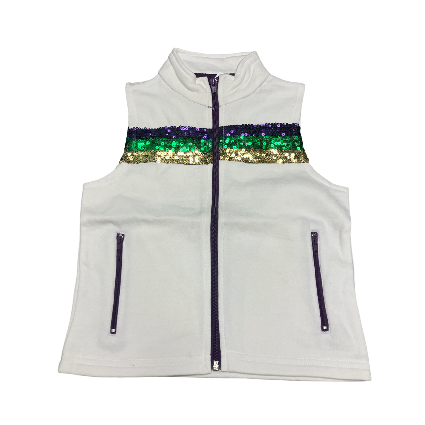Mardi Gras Sequin Striped Vest