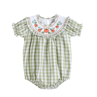 Sage Green Gingham Pumpkin Bubble