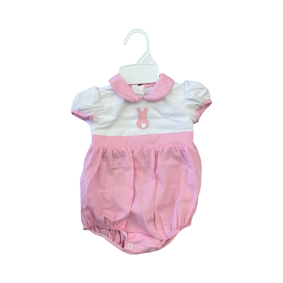 Pink gingham bunny bubble